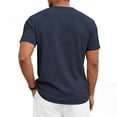thumbnail image 5 of FINALGANG Mens Solid Color Short Sleeve Cable Knit Polo TShirt For Business Casual Office Wear Daily Summer Outdoor Activities Navy XXL, 5 of 7