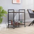 thumbnail image 2 of HOMCOM Chariot de Cuisine Roulant, Chariot Utilitaire à 2 Niveaux avec Rangement, Chariot de Service avec Roues Verrouillables pour Maison Bar, Salon, Brun Rustique, 2 of 10