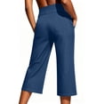 thumbnail image 7 of APEXFWDT Capri Jeans for Women Stretch Casual Elastic Waist Straight Leg Capris Pant Pull on Denim Pants,XL,Blue, 7 of 7