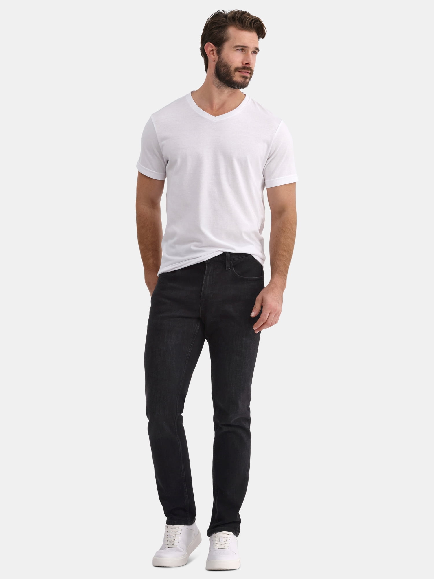 George Men's & Big Men's Relaxed Fit Short Sleeve V-Neck Tee, Sizes S-3XL