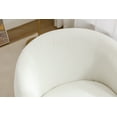 thumbnail image 6 of NEW Chenille Fabric Swivel Accent Armchair Barrel Chair With Black Powder Coating Metal Ring,Ivory, 6 of 8