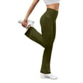 thumbnail image 5 of WCMZJ Women's Flare Yoga Pants with Pockets High Waisted Bootcut Yoga Leggings Flared Workout Gym Leggings Army Green XL, 5 of 5