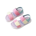 thumbnail image 2 of HAOTAGS Toddler Girls Sandals, Open Toe Hook Loop Magic Tape Sandals for Summer Beach Pink 3.5 T, 2 of 9