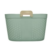 Mainstays Oval Flex Laundry Basket, Sage Plastic