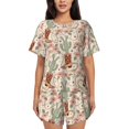 thumbnail image 1 of Balery Floral Cowboy Boots Conjunto de Pijama para Mujer con Estampado, Dos Piezas de Manga Corta y Shorts, Ropa de Dormir Suave con Cuello Redondo y Bolsillos-XX-Large, 1 of 6