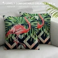 thumbnail image 3 of Nawypu Flamingo Pillow Cover Decorative Beautiful Bird Pink Flamingo with Tropical Banana Leaves Square Pillow Case for Men/Women/ Pink Black and White, 3 of 5