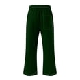 thumbnail image 5 of Feimerou Capri Pants for Women with Drawstring and Pockets Casual Summer Cropped Pants Straight Leg Elastic Waist Cotton Linen Pants, 5 of 7