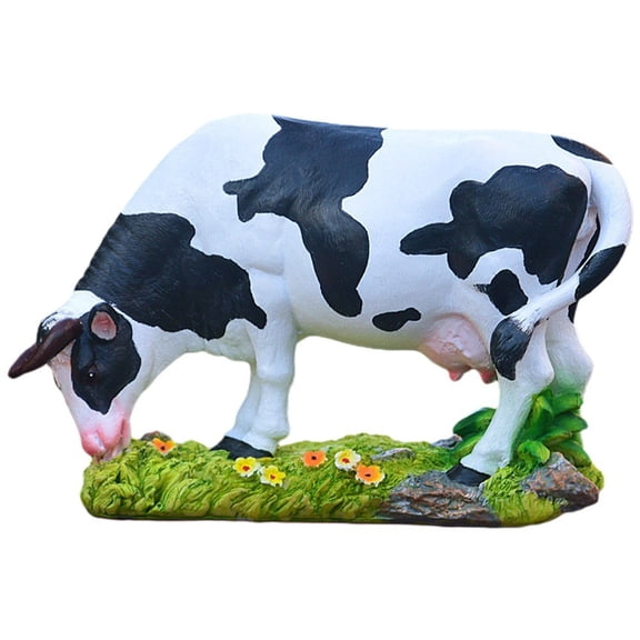 vlrwzc Animals Figures Statue Resin Miniature Cow Figurines For Desktop Garden Decoration