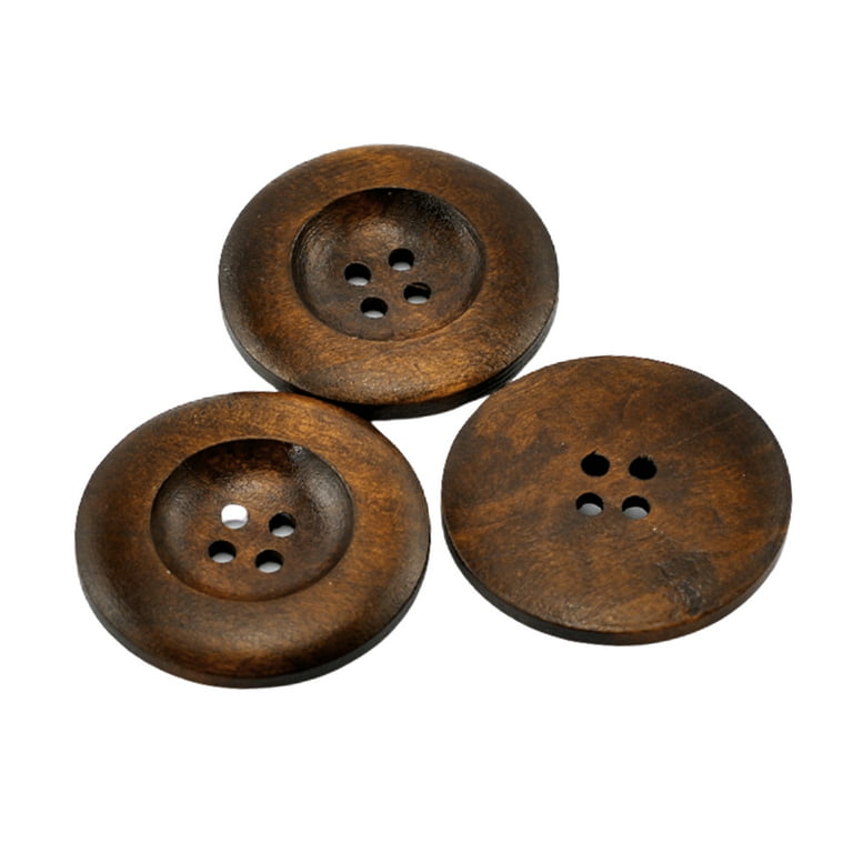 Papaba Wooden Button,20Pcs 35mm Round 4 Holes Wooden Buttons DIY Sewing Knitting Clothes Decoration, Other