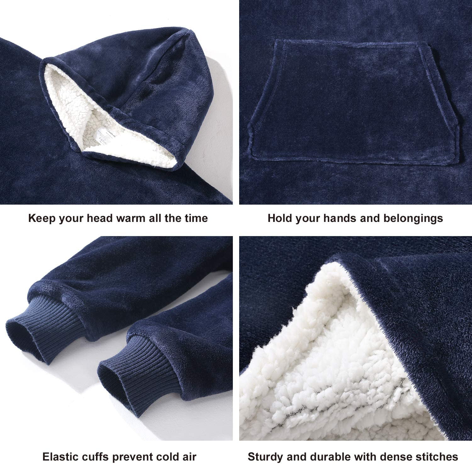  Touchat Wearable Blanket Hoodie, Oversized Sherpa
