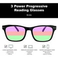 thumbnail image 6 of grinderPUNCH Bulk Multi Focus3 Power No Line Progressive Square Frame Reading Glasses +2.00, Black, 6 of 6