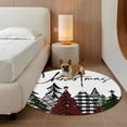 thumbnail image 2 of Round Rugs 4Ft, Christmas Tree Round Area Rug Washable Indoor Throw Carpet, Xmas Tree Watercolor Snowflake Soft Non Slip Circle Rug for Kitchen Nursery Room Home Decor Aesthetic, 2 of 8