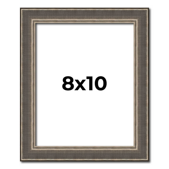 8x10 Frame Grey Picture Frame Complete Wood Picture Frame with UV Acrylic, Foam Board Backing &