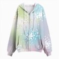 thumbnail image 5 of Towmus Women's Novelty Print Zip Up Hoodies Drawstring Gradient Hooded Sweatshirt Long Sleeve Cute Tops With Pocket XS-6XL, 5 of 6
