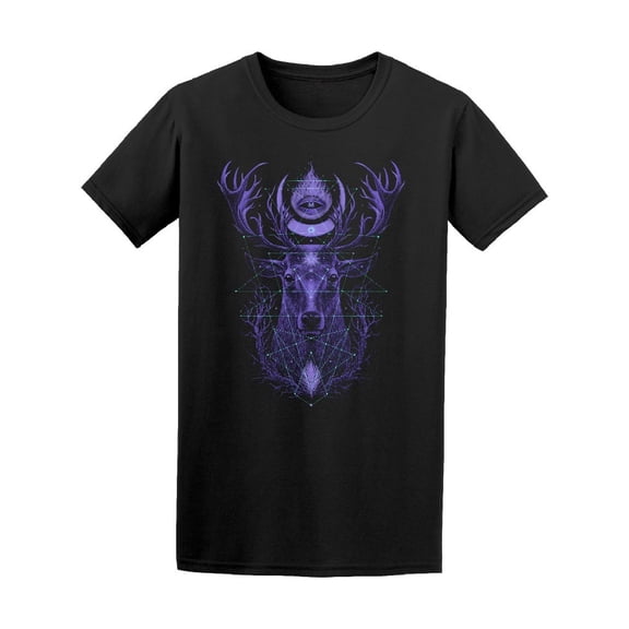 Mystical Deer Head Graphic Tee Men's -Image by Shutterstock