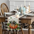 thumbnail image 6 of Smile Pumpkin Bow Buffalo Plaid Fall Table Runner,Seasonal Autumn Kitchen Dining Table Decoration for Home Party Decor 13x72 Inch, 6 of 6