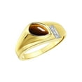 thumbnail image 3 of RYLOS Men's Rings 14K Yellow Gold Ring - Timeless Pear Shape Cabochone Gemstone & Diamonds - Tear Drop Tiger Eye Rings For Men Size 10, 3 of 6