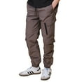 thumbnail image 3 of Brooklyn Cloth Men's Diagonal Multi Pocket Cargo Joggers, Elastic Waist, Charcoal Grey, Medium, 3 of 4