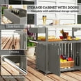 thumbnail image 5 of Outsunny Outdoor Bar Cart with Storage, Stainless Steel Top, HDPE Outdoor Kitchen Cart on Wheels, Outdoor Bar Table Beverage Food Prep Station, Gray, 5 of 9