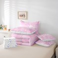thumbnail image 6 of Manfei Cute Moon Stars 7-Piece Bedding Comforter Set for Preppy Children Kids,Gradient Pink King Bedding Sets,Dreamy Princess Ultra Soft Bed Sheets,Ultra Soft Home Decor,Reversible, 6 of 8