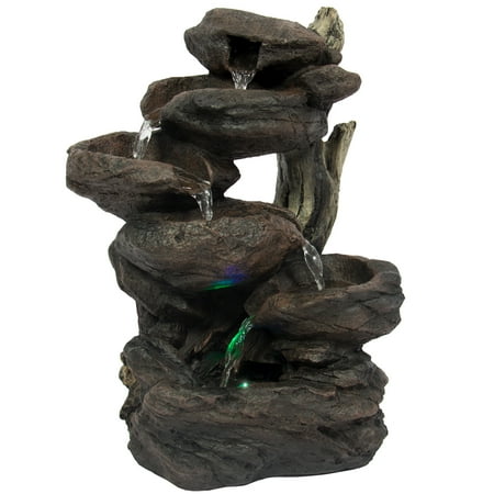 - Best Choice Products Home Indoor 6-Tier Tabletop Fountain Waterfall With Multicolor LED Lights