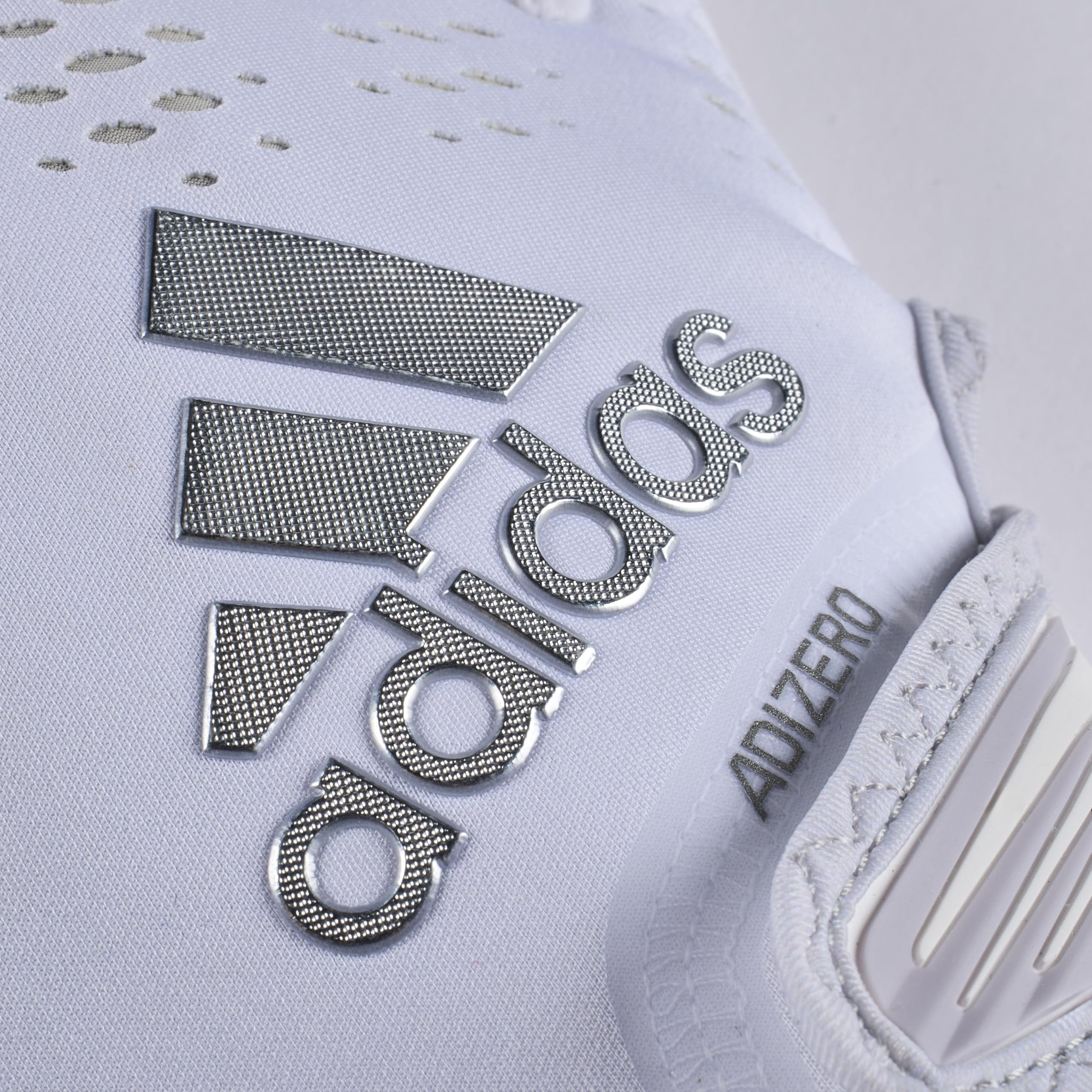 adidas Adult adizero 12 Big Mood Football Gloves (White/Silver, S)