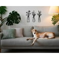 thumbnail image 3 of 3 Pcs Metal Flower Wall Decor, Vase Wall Art Home Decor for Living Room Bathroom Bedroom, Black, 3 of 7