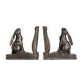 thumbnail image 2 of Woven Paths Rabbit Shaped Resin Bookends, 6", Rustic Bronze, 2 of 5
