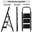 thumbnail image 2 of Escalera Plegable 3 Peldaños AGBOX Color Negro Antiderrapante Segura y Resistente, 2 of 4