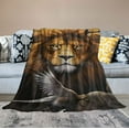 thumbnail image 2 of HENGT  Lion Blanket Lion Eagle Throw Blankets Cozy Flannel Blanket Plush Lightweight Bedding Blanket Lion Gifts Stuff for Men Women Boys Girls Teens for Couch Sofa Bed, 2 of 6