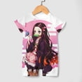 thumbnail image 3 of Kamado Nezuko Baby Romper Short Sleeve Bodysuits Soft Rompers Summer Clothes One-Piece Jumpsuits Outfits 0-3M, 3 of 7