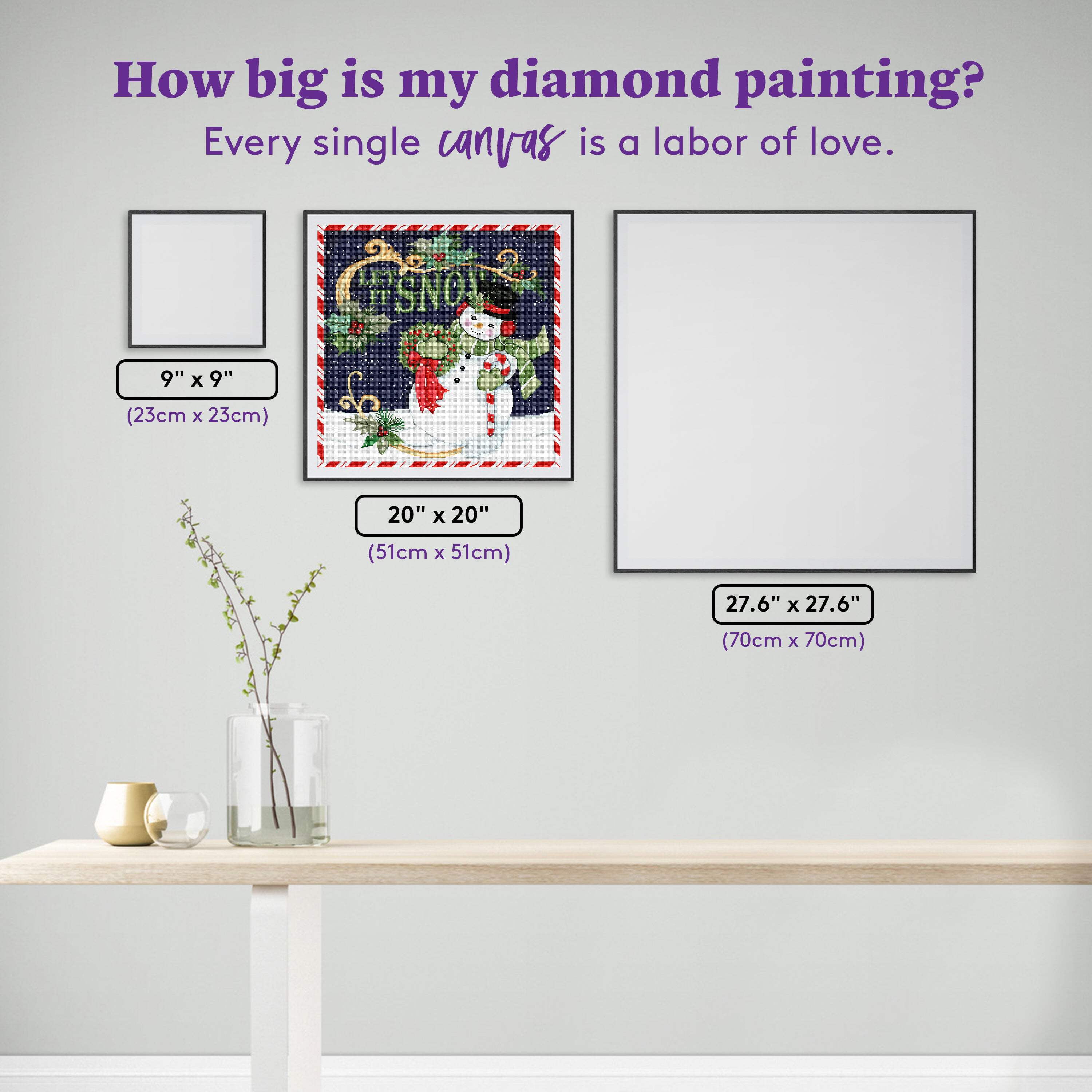 DIAMOND ART CLUB Snowman (Let It Snow) Diamond Painting Kit