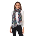 thumbnail image 2 of FORMRS Womens Scarf Winter Soft Long Big Warm Shawls Wrap Tassel Scarves, Cartoon Space Cat, 2 of 9