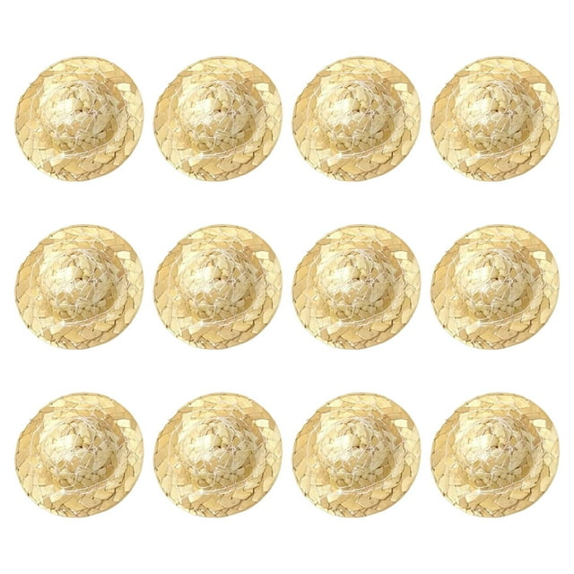 12 Pièces Simulation Poupée Chapeau de Paille Miniature ation Tricot