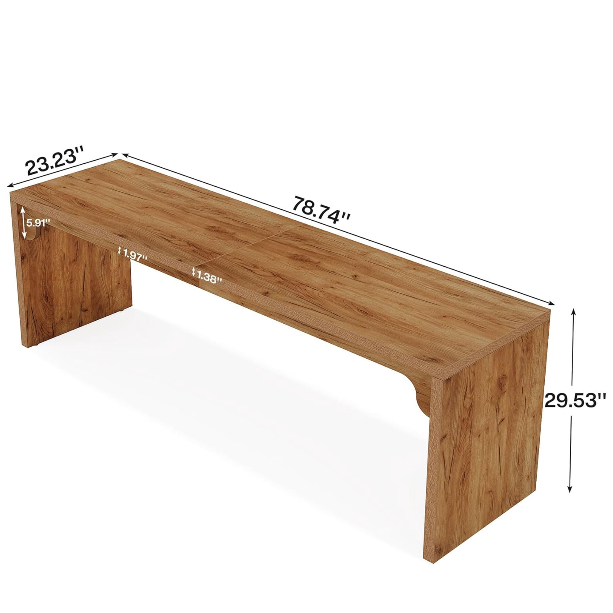 MAYEERTY 79" Long Wooden Desk, Double Person Computer Desk with E1-Level Manufactured Wood & Metal Frame