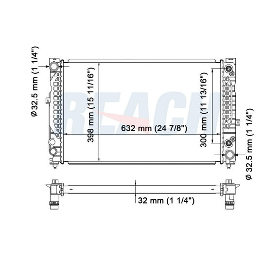 REACH 41-2648 Radiator for A4/A6 97-01, Automotive Radiator Replacement Part