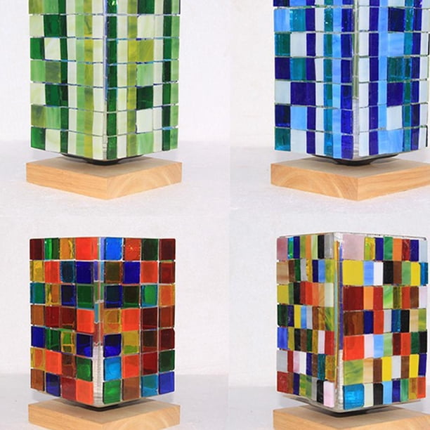 Vulevirtue Juego de 3 Mosaico de Azulejos de Vidrio,Juego de Posavasos de Piedras de Mosaico Base de Posavasos de Mosaico de Vidrio para Proyectos de Arte DIY Artesanía, Deco, Interior, Exterior