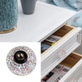 thumbnail image 3 of 1 Ensemble de Bouton de Tiroir en Acier Inoxydable Trou Unique Incrusté de Strass Poignée de Tiroir Rond pour Armoire avec 5 Vis (Coloré), 3 of 5