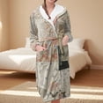 thumbnail image 2 of Women's Fleece Plush Robe Long Warm Plush Bathrobe Loungewear Jacket Printed Comfort Robe, 2 of 5