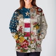 thumbnail image 4 of Bbyeadc Oversize United States 250th Anniversary Shirts for Women Long Sleeve Gift Freedom Button Shirt Round Neck Button Shirt Fashion Going Out Shirt,Multicolor(L), 4 of 5