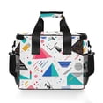 thumbnail image 7 of FORMRS Insulated Cooler Bag 24 Cans Capacity Soft Leakproof Lunch Box with Side Pockets, Green Retro Triangles, 7 of 7