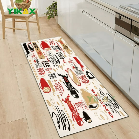 Kitchen Rug Vintage Coffee Entrance Doormat Bathroom Living Room Carpets Balcony Non-Slip Long Hallway Area Decor Floor Mats