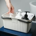 thumbnail image 5 of Bath Storage Basket, Plastic Portable Toiletry Organizer, Ventilated Drainage Design With Handles, Versatile For Kitchen Bathroom Picnic, Space-Saving, 5 of 7