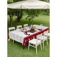 thumbnail image 3 of Outdoor Tablecloth with Umbrella Hole and Zipper, Christmas Truck Rectangle Table Cloth 60x120 Inch Waterproof Tablecloth, Xmas Snowflakes Winter Plaid Tree Wooden Picnic Table Cover for Patio, 3 of 7