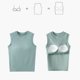thumbnail image 4 of Tops de Manga Corta Sexy para las Mujeres, Color Sólido con Almohadilla de Pecho, Sujetador un Fondo Envuelto Pijamas, 4 of 4