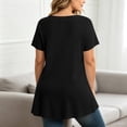 thumbnail image 5 of ClodeEU Plus Size Women's Round Neck Short Sleeve Tunic Top,Casual Loose A Line Flared Hem Solid Swing Blouse ,Women's Plus XXXXL, 5 of 6