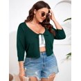 thumbnail image 4 of Yesfashion Women's Plus Size Short Sleeve Knit Cardigan Lightweight Lace-Up Front Open Sweater Cardigans, 4 of 7
