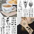VANTATY 66 Sheets 3D Small Black Temporary Tattoos For Women Men
