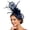 Blue, variant on Dramatic Long Feather Hair Fascinator, 1920s Gatsby Style Headpiece for Masquerades, Halloween & Formal Events Black