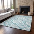 thumbnail image 6 of Addison Rugs Mayfield Washable Transitional Geometric Teal Rectangle Rug, 3' x 5', 6 of 6